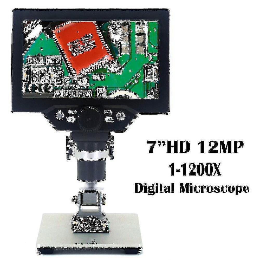 7' Hd 12mp 1-1200x Lcd Digital Microscope Electronic Video Microscopes Pcb Bga Smt Soldering Phone