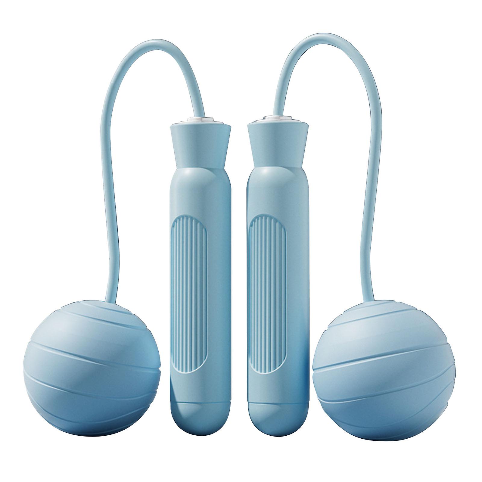 Verdant Touch Cordless Jump Rope Weighted Jump Rope for Fitness, Silent Operation, Portable Ropeless Skipping Rope, Blue