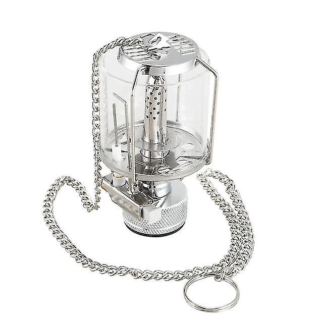 Mini Camping Lantern Gas Light Portable Tent Glass Lamp Butane 80lux Light Bl