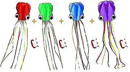 Set of 4 Large Silk Kite with Board Kite Simple to Fly Kite for Beginner Childhood Memory Pa