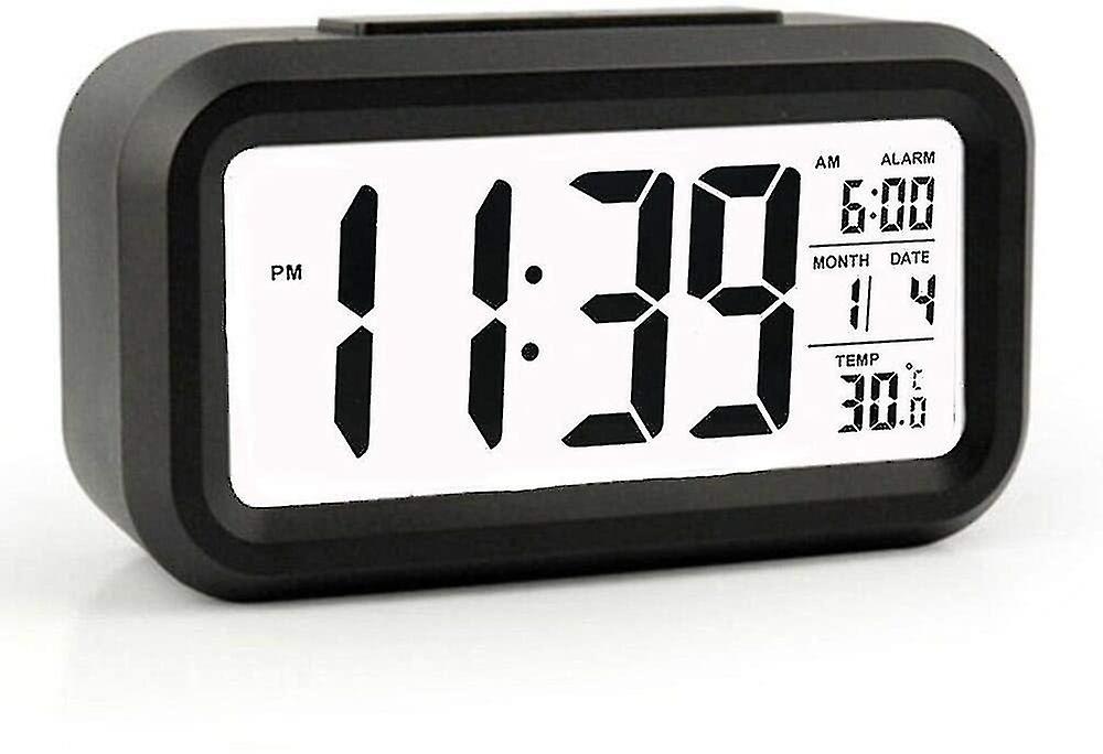 Bateria Despertador Digital, 4,5 polegadas (cerca de 11,4 cm) Lcd Display Bedside Alarm Clock preto