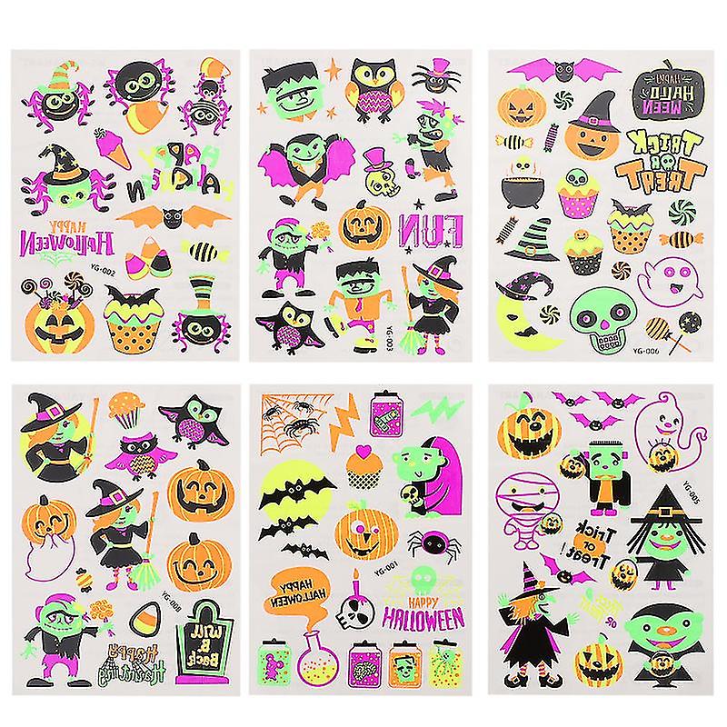 6pcs Kids Ghost Sticker For Halloween Decorations