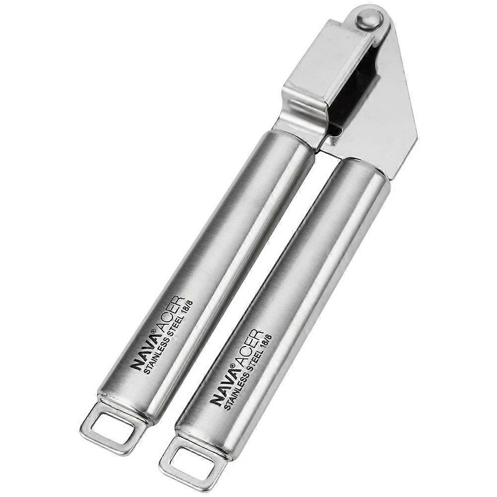 Stainless steel garlic press for fast and efficient pressing