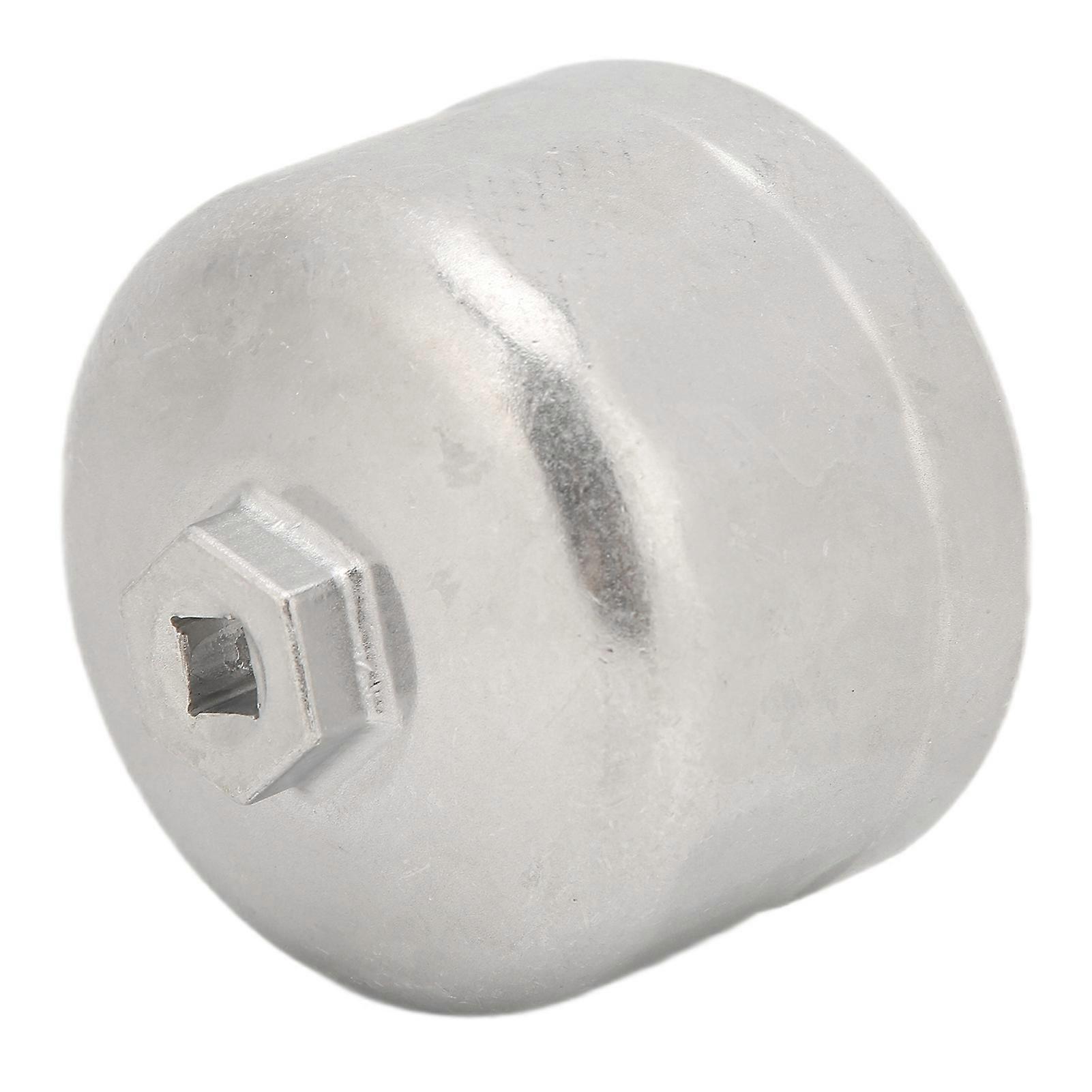 86mm/3.39in Oil Filter Wrench Socket Cap Sliver Heavy Duty Stainless Steel Removal Tool E2U911