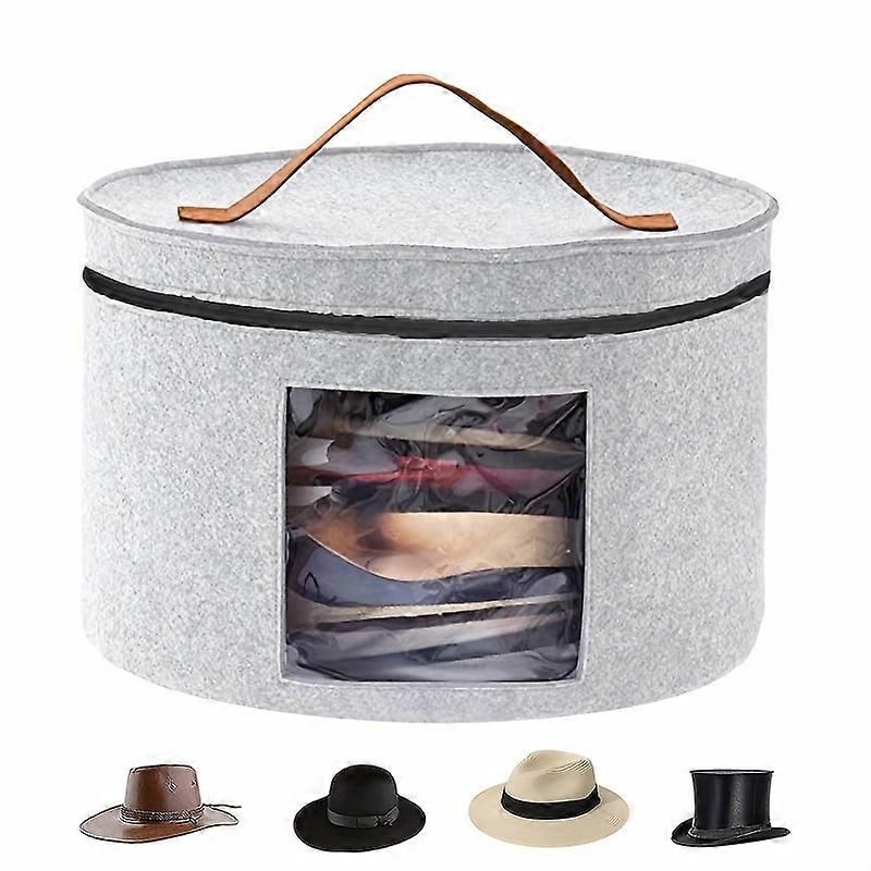 Premium Felt Hat Storage Box - Stackable & Space-Saving, Perfect for Hats, Toys & More - Durable, Portable, Ideal for Travel & Home Organization - War