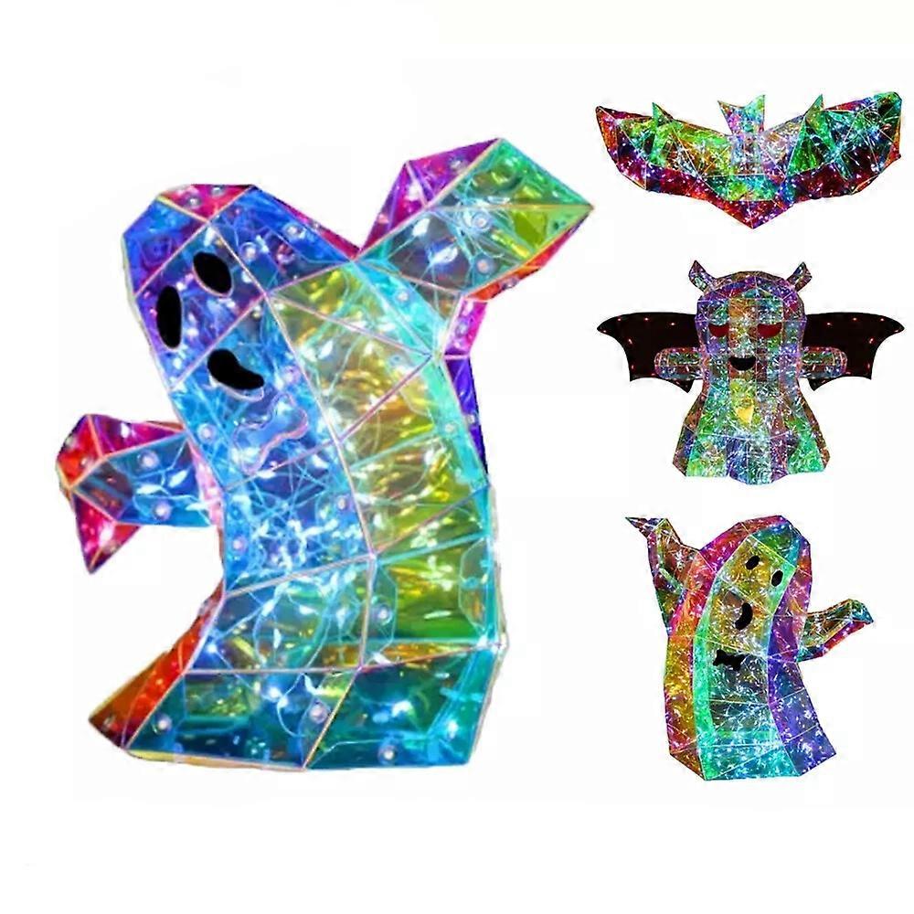 Prismatic Ghost Halloween ,Spooky Ghost Night Light Decorations Lridescent
