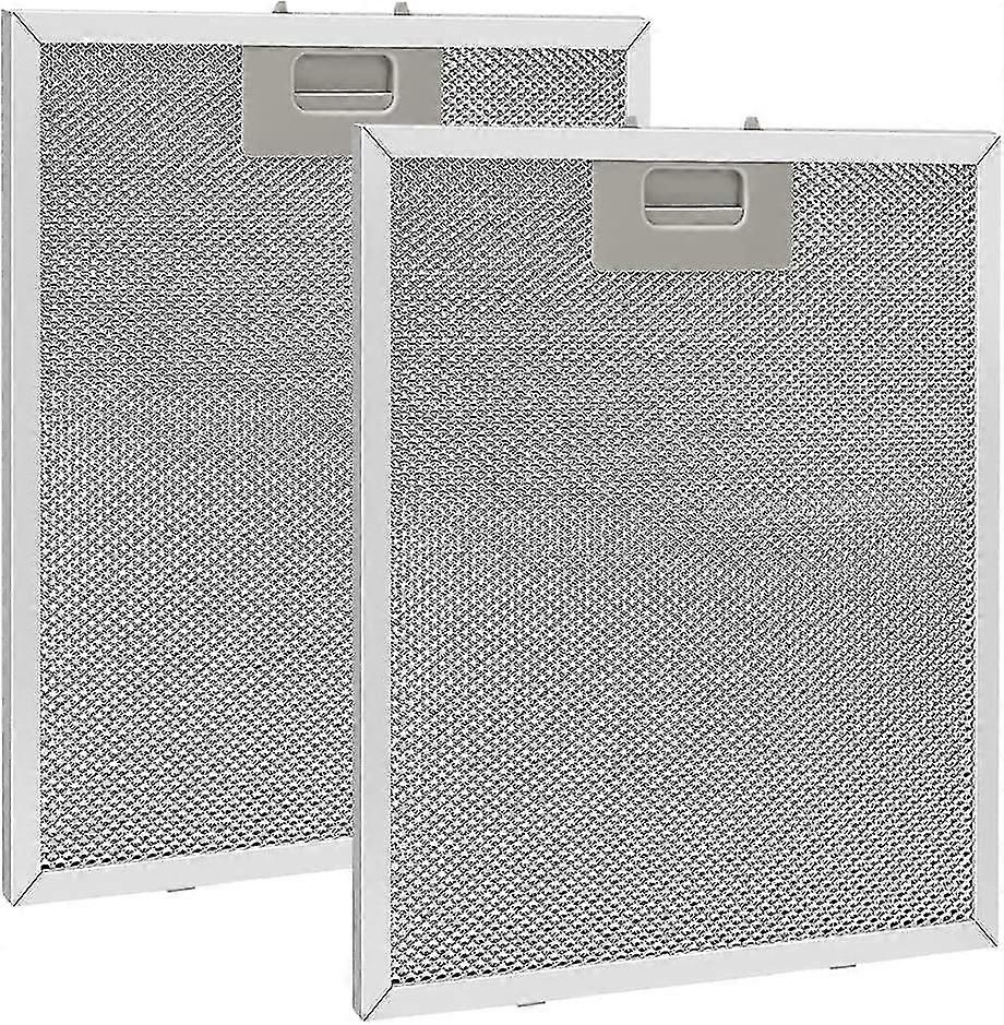 2 قطعة فلتر شحم معدني 320 × 260 مم ، ألومنيوم ، مضاد للشحوم ، قابل للغسل ، شبكي ، ملحق شفاط شفاط لشفاطات المطبخ - فضي