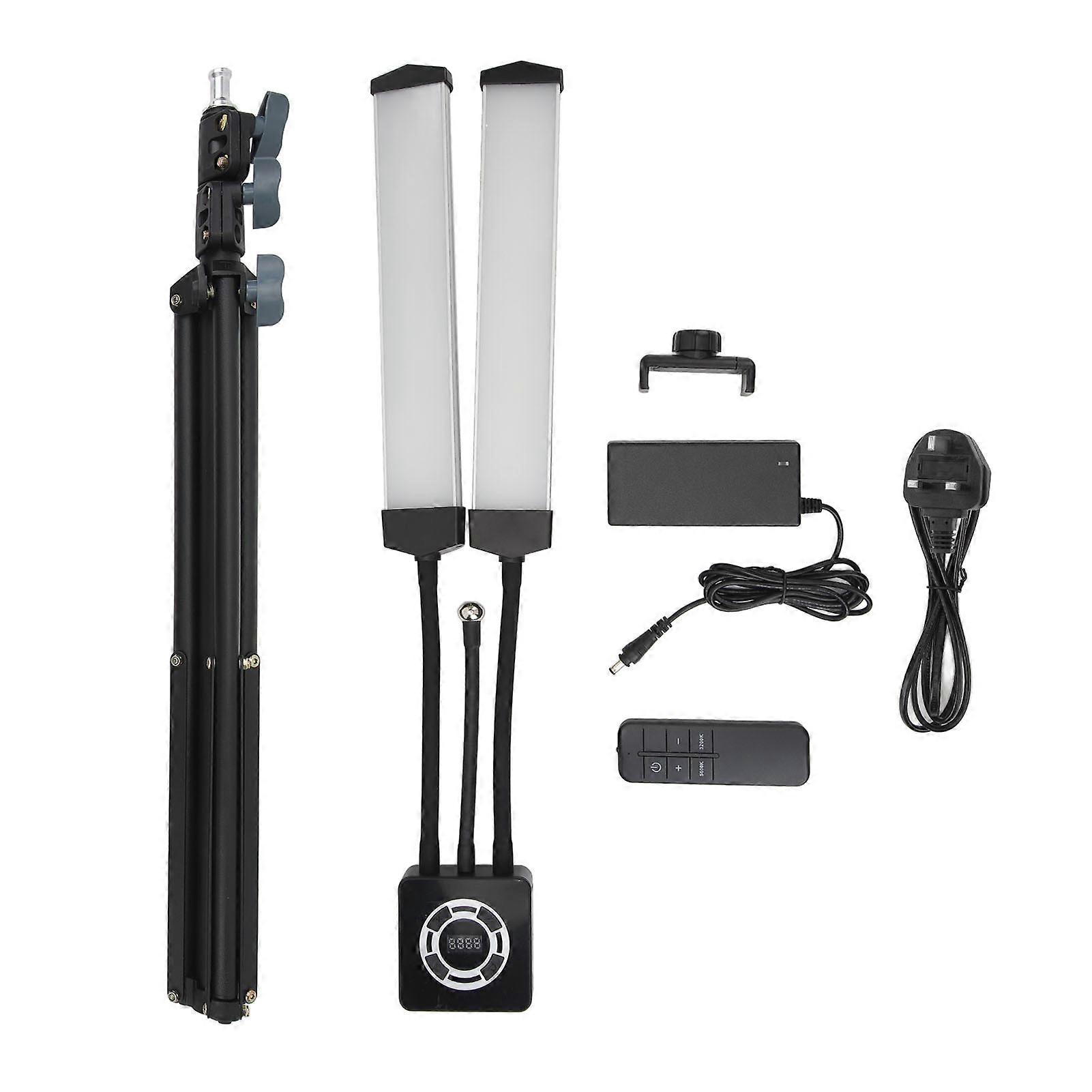 40w Dual Arms Led Fill Light With Phone Holder 3200k5600k Foldable 100v240v 3 Modes Led Stick Fill Light For Live Video Photography Uk Plug