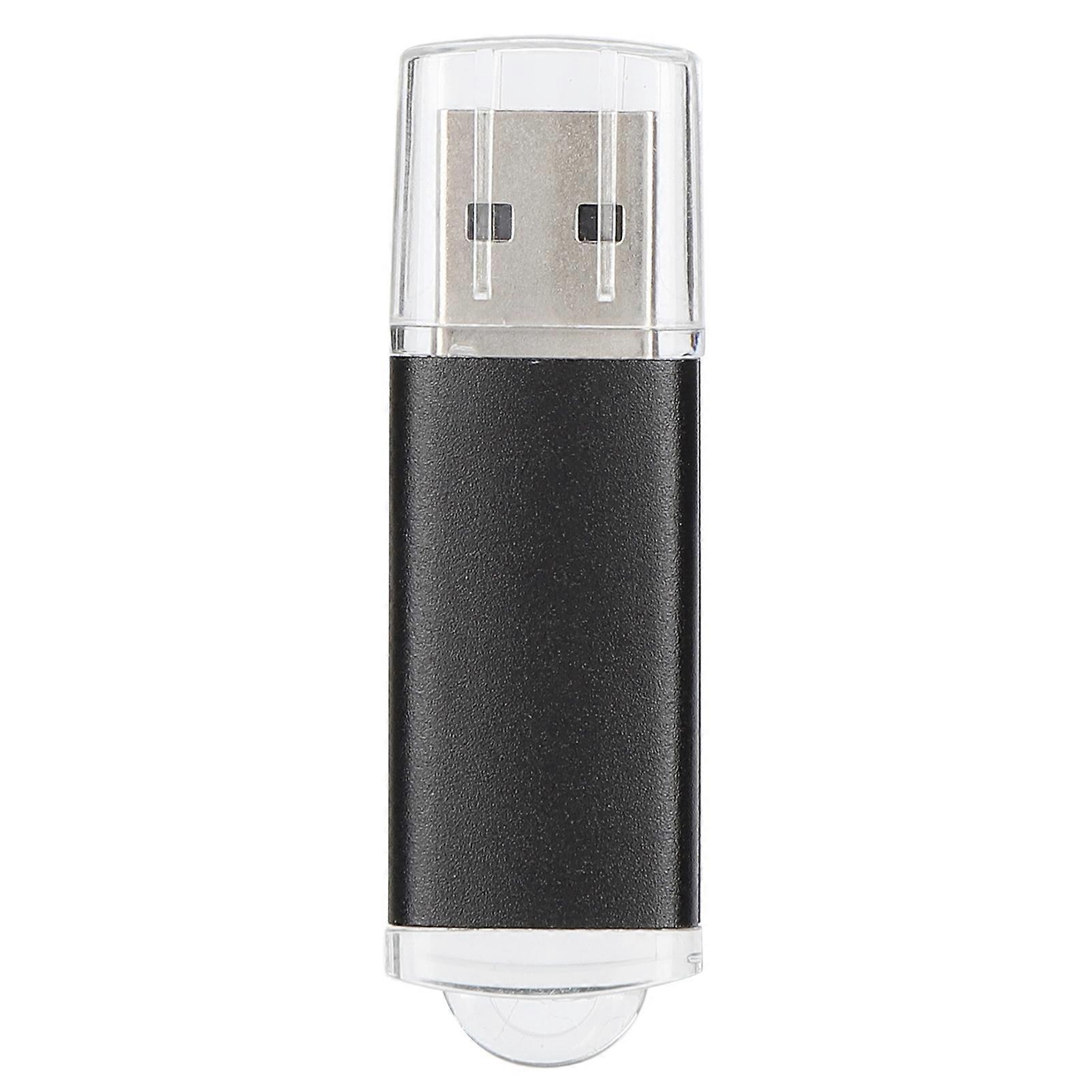 USB Flash Drive Transparent Cover Black Portable Storage Memory Stick for PC Tablet2GB
