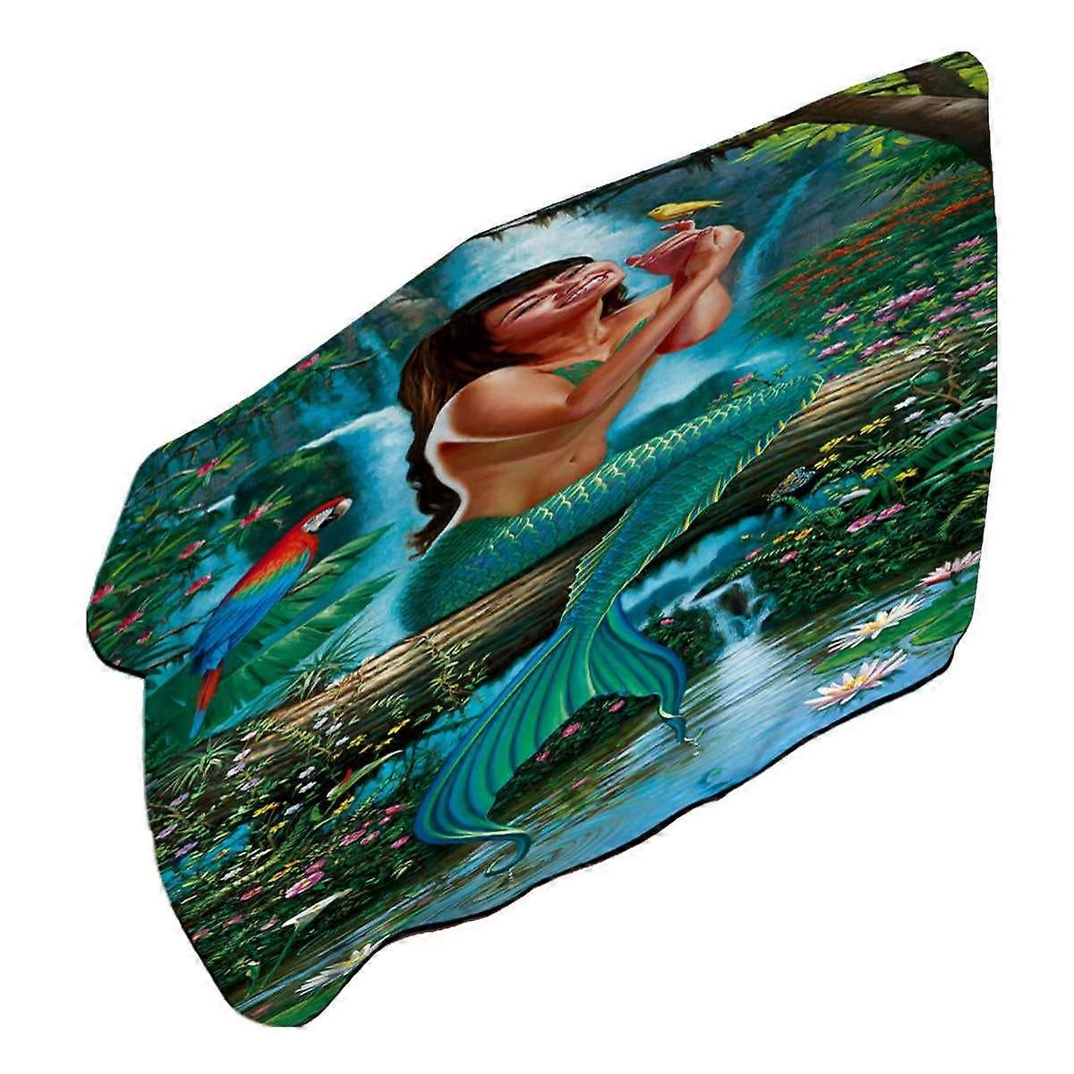 Land of Enchantment Mermaid in the Jungle Microfiber Beach Towel