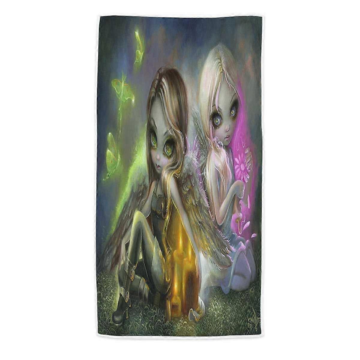 Beautiful Angels Bright Candles Burn Fast Microfiber Beach Towel
