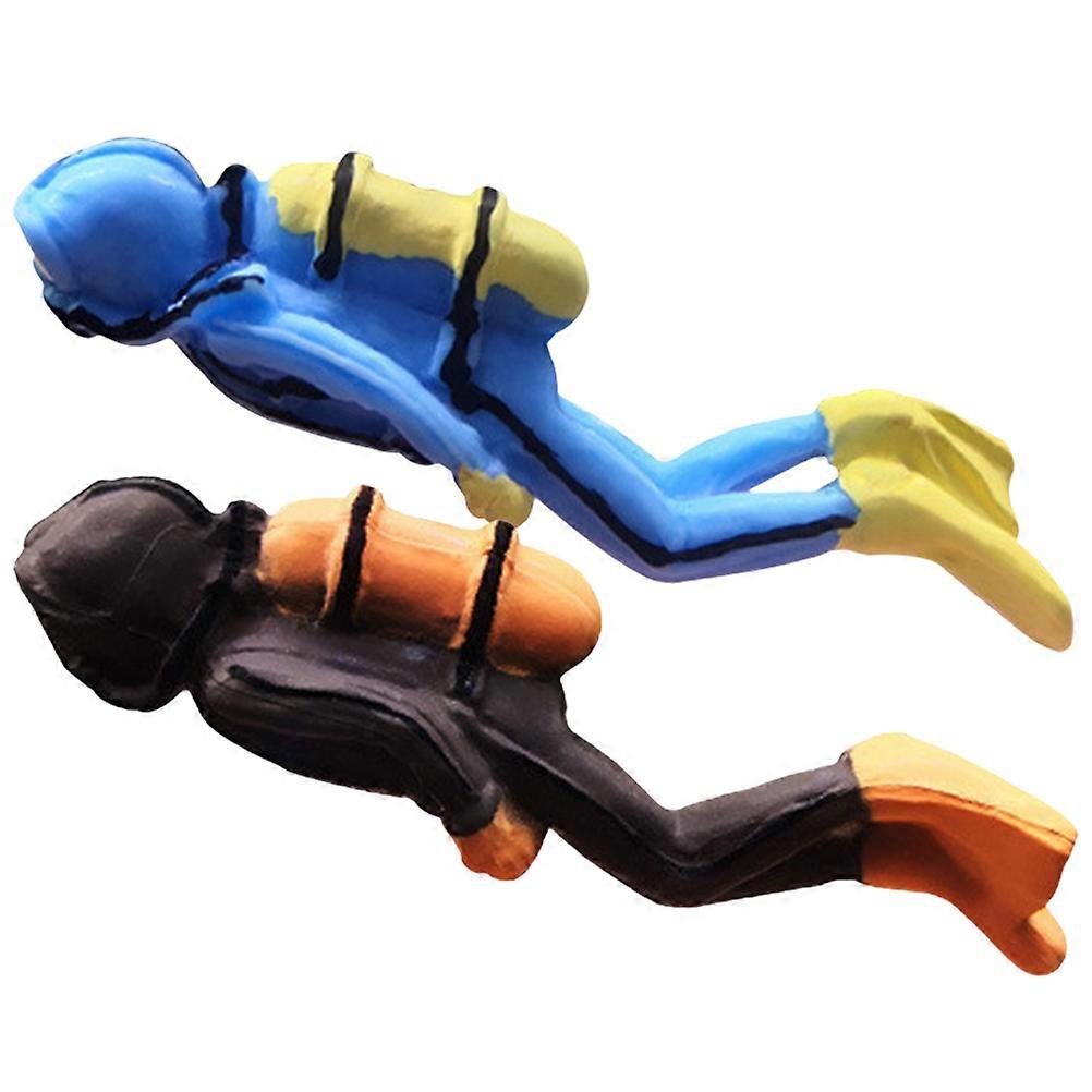 2Pcs Diver Figurines Mini Swimmers Figurines Tiny Diver Model for Miniature Sand Table