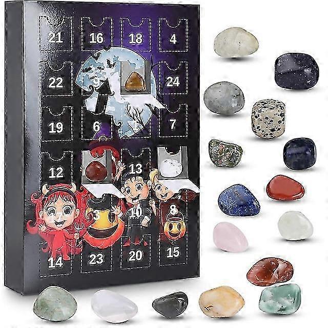 ハロウィンジェムストーンアドベントカレンダー|24日間ハロウィンカレンダーカウントダウン玩具|カウントダウンクリスマスツリーオーナメントサプライズアドベントカレンダーセット