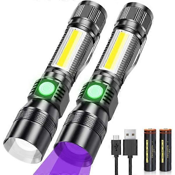 LED flashlight USB rechargeable magnetic black light, 395nm