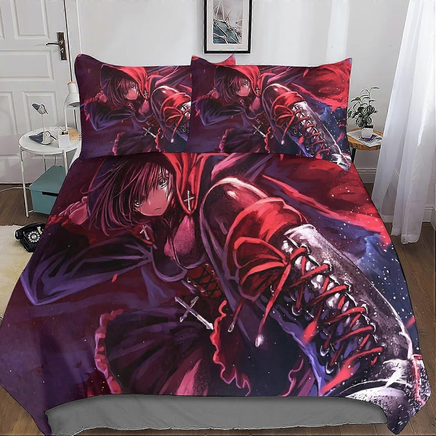 RWBY påslakan, RWBY 3D-tryckt sängkläder, Påslakanset i mikrofiber, Sängkläder med örngott med dragkedja