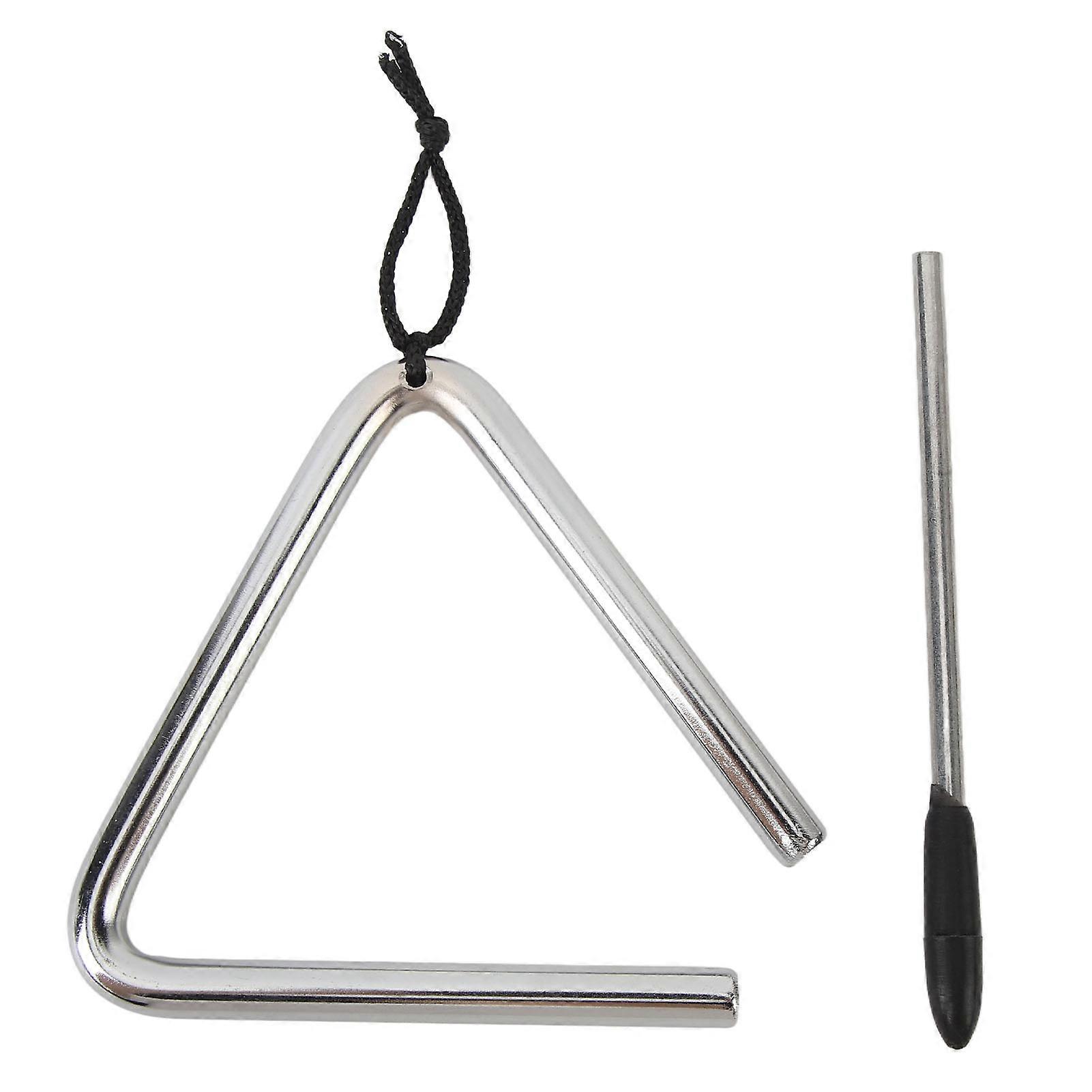 Instrumento de percussão triangular Triângulo de percussão de mão de aço inoxidável de 4 polegadas para toque de jantar de educação musical