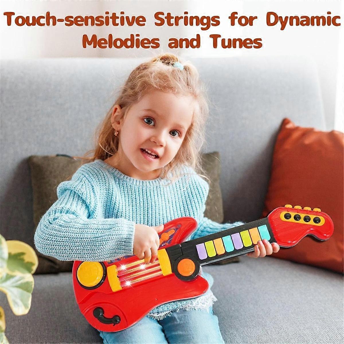 Kids Guitar and Toddler Piano 2 in 1 Guitar for Toddlers 3-5 with Strap Toy Guitar for Beginner Children Kids Gift