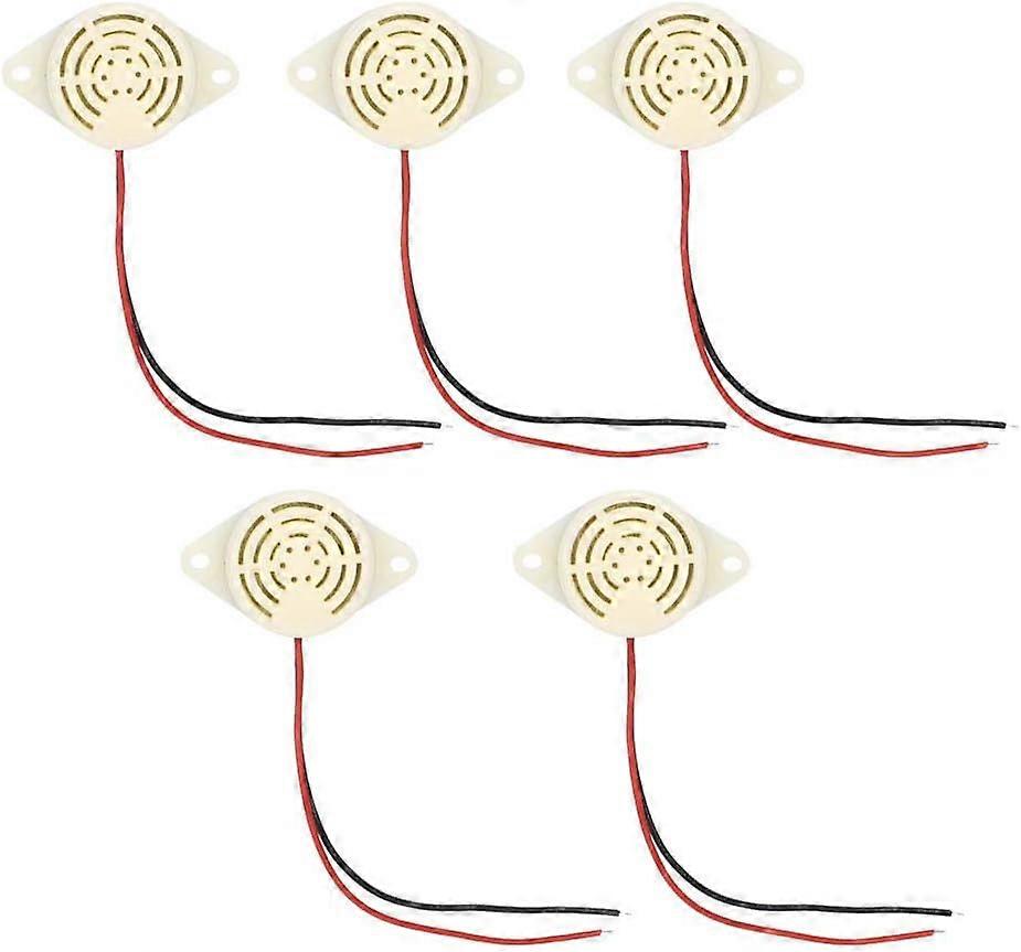 5Pcs Buzzer 95Db Continuous Sound Alarm Active Buzzer For Electronics, 3-24V