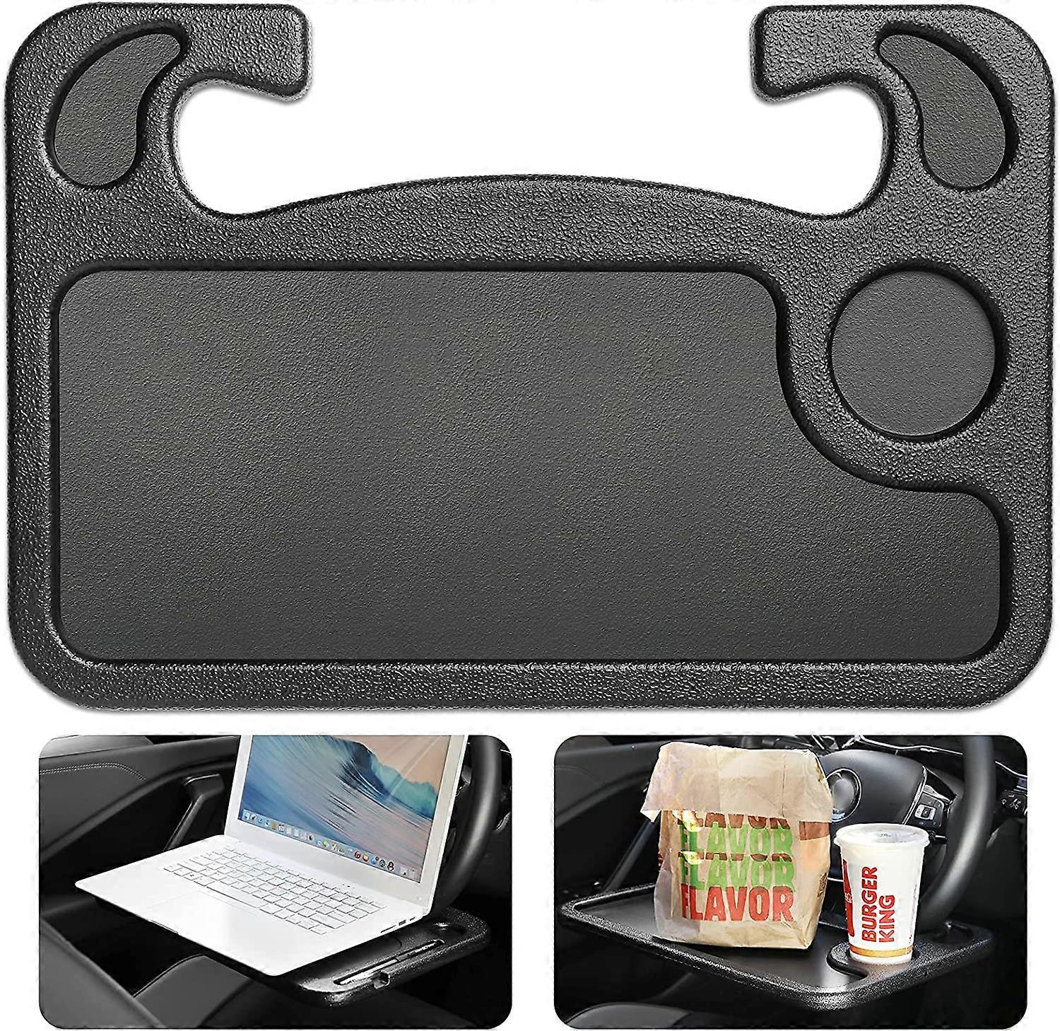 Steering Cradle, Multifunctional Table, Auto Table, Steering Rabbit, Desk Laptop Tray Organizer, Dining Table For Car, Truck, Portable (Black)
