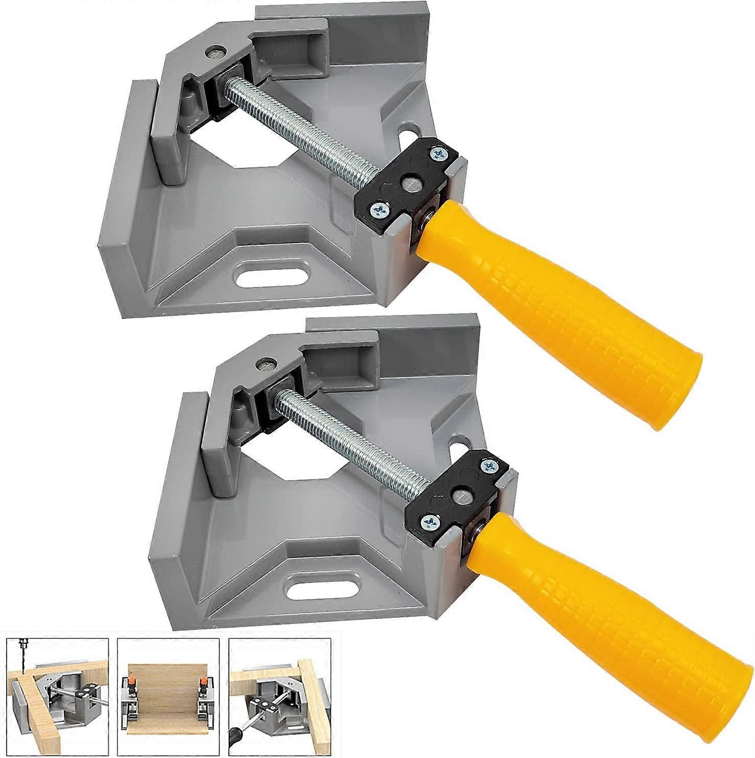 2 Pieces Angle Clamp, 90 Degree Perfect Angle Clamp, 2 Adjustable Handle, Clamp Vise for Joinery Carpenter, Hand Tools