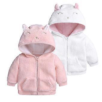 Newborn Baby Girl Autumn Winter Fleece Jacket with Hood Zip Hooded