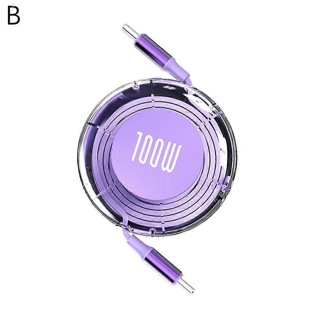 100W Type C to Type C Charging Cable Retractable USB Cable Data Cable