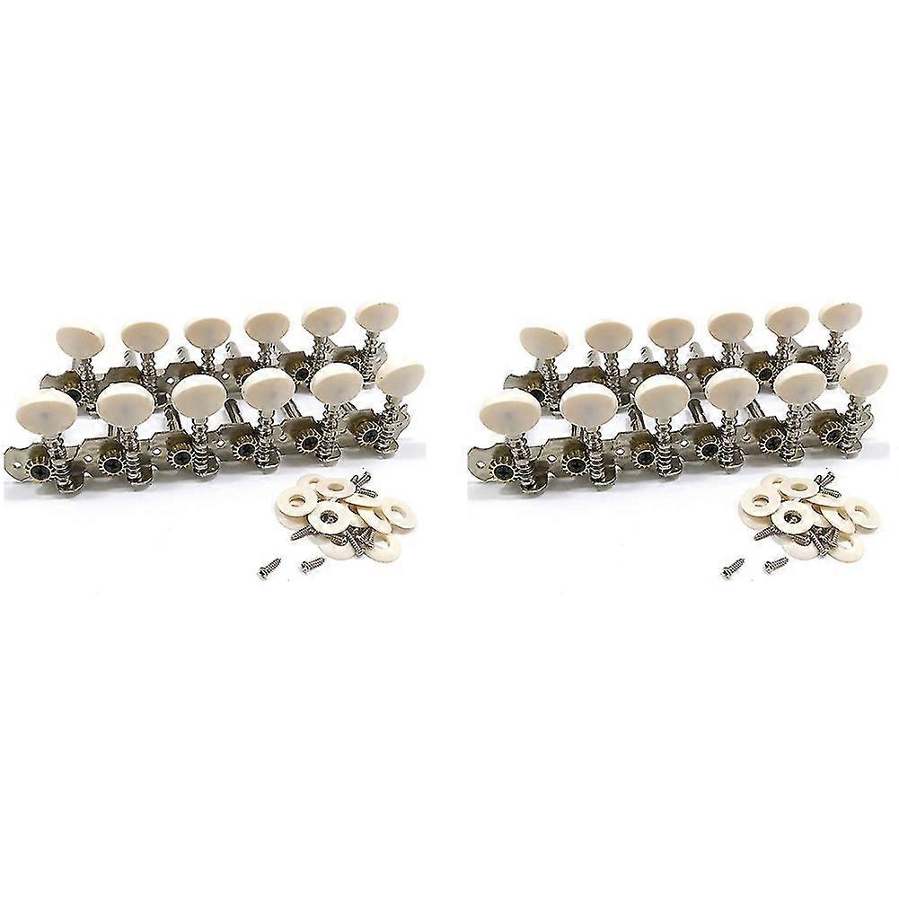 2x 12 Strings Acoustic Guitar Tuning Pegs Chrome Plated Machine Heads 6l 6r Acoustic Guitar Instrum