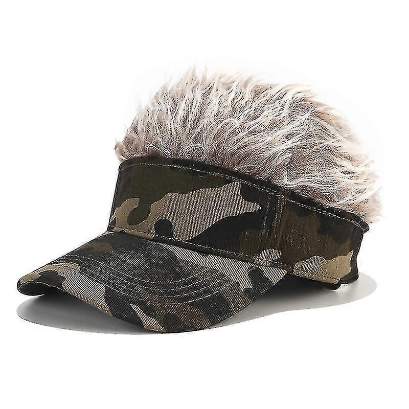 Men Wig Cap Adjustable Camo Baseball Cap Golf Casual Visor Hats With Fake Hair