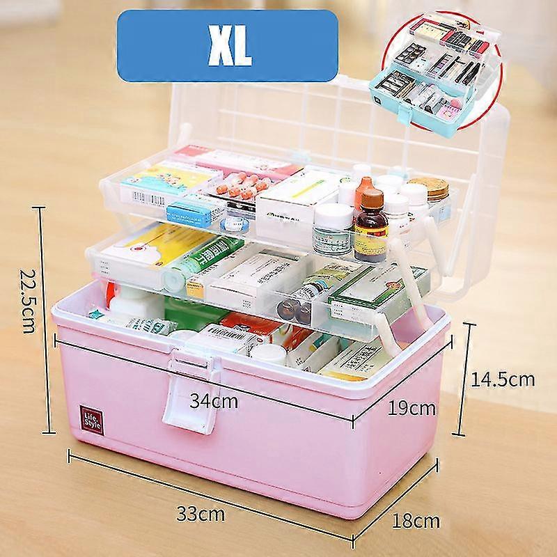 Portable Multi-functional First Aid Kit Plastic Pill Storage Cabinet Family Emergency
