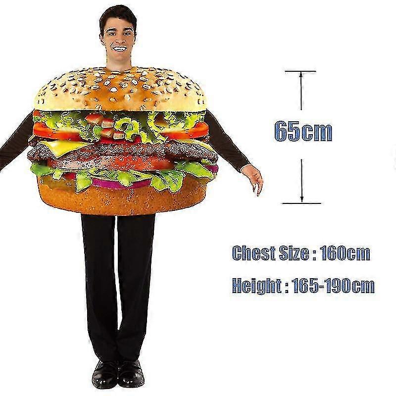 ユニセックスカップルフライドポテトフードハロウィーンコスチューム仮装カーニバルメンズチーズバーガーコスチュームDuanguan