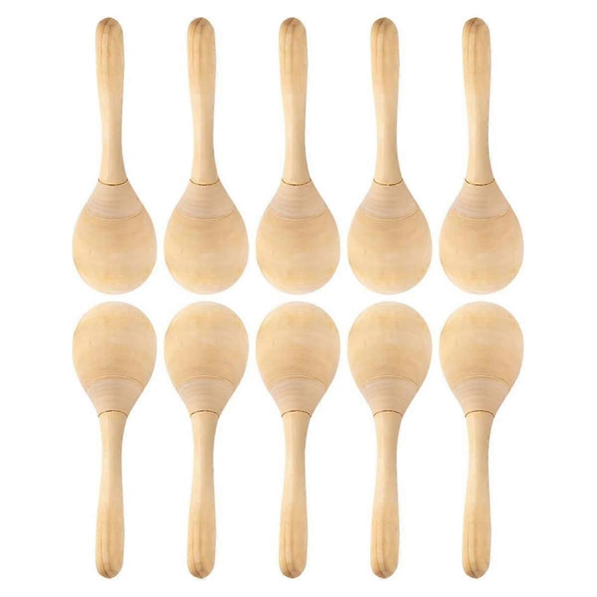 10 قطع ماراكاس اليد قرع خشخيشات DIY الخشب Maracas مع صوت ضربة هش للموسيقى حزب تفضل جيدة