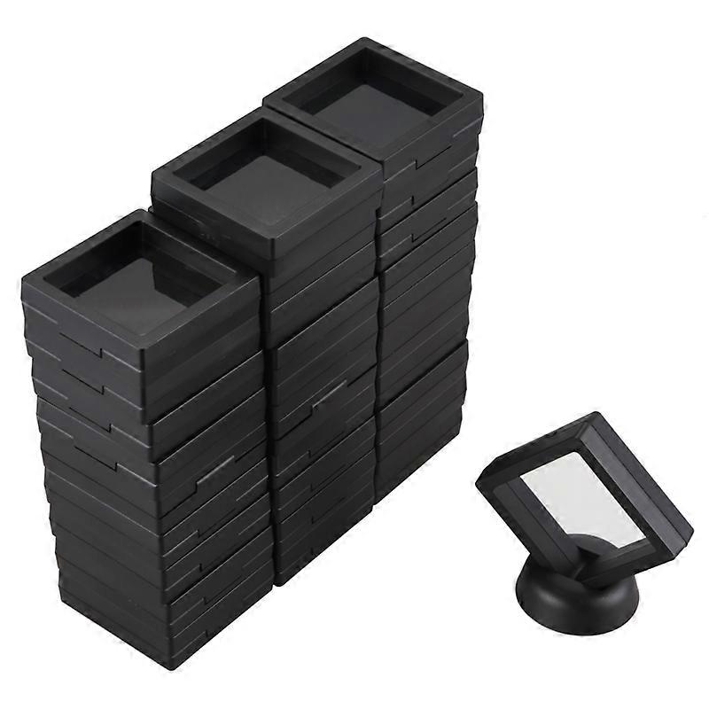 Coin Display Box - 30 3D Floating Frame Display Holder with Stands for , AA Medallions, Jewelry, Bl