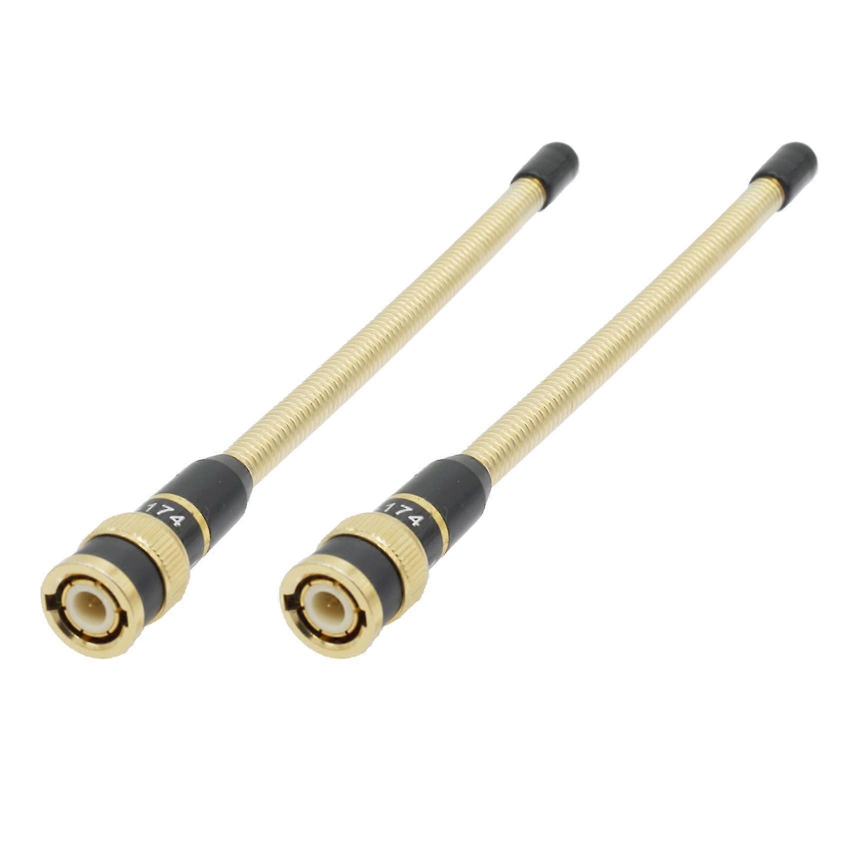 2pcs Walkie Talkie Metal Gold Spring Antenna Bnc Vhf 136-174mhz Two Way Radio For Icom V8 V82