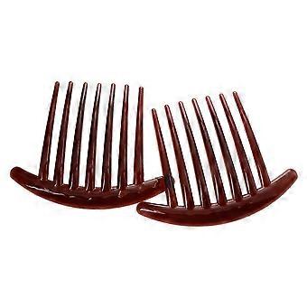 2pcs Hair Comb Pin Accessories Plastic Women Lady Fashion Brown