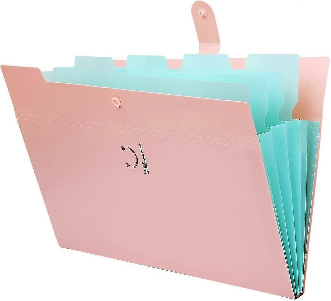 Expandable Portable Folder 5 Compartments Handheld Folder Folder With Snap