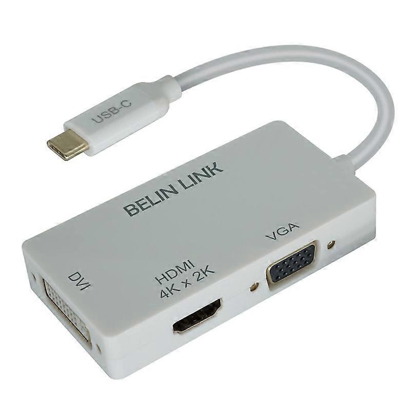 USB-C - DVI Adaptörü 3'ü 1 Arada Tip C - vga Adaptör Adaptörü