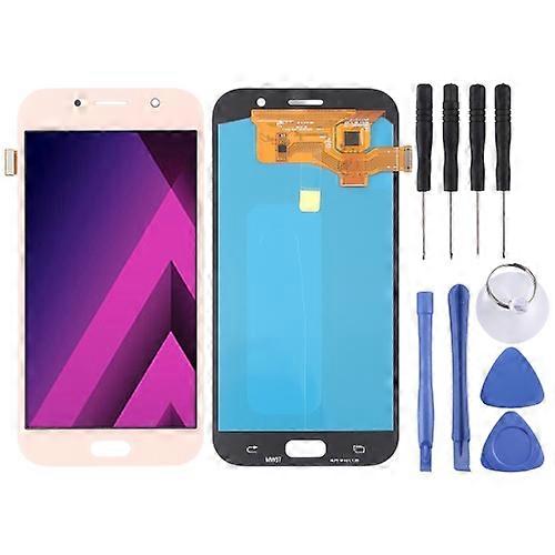 LCD Screen and Digitizer Full Assembly (OLED Material ) for Galaxy A7 (2017), A720F, A720F/DS(Pink)