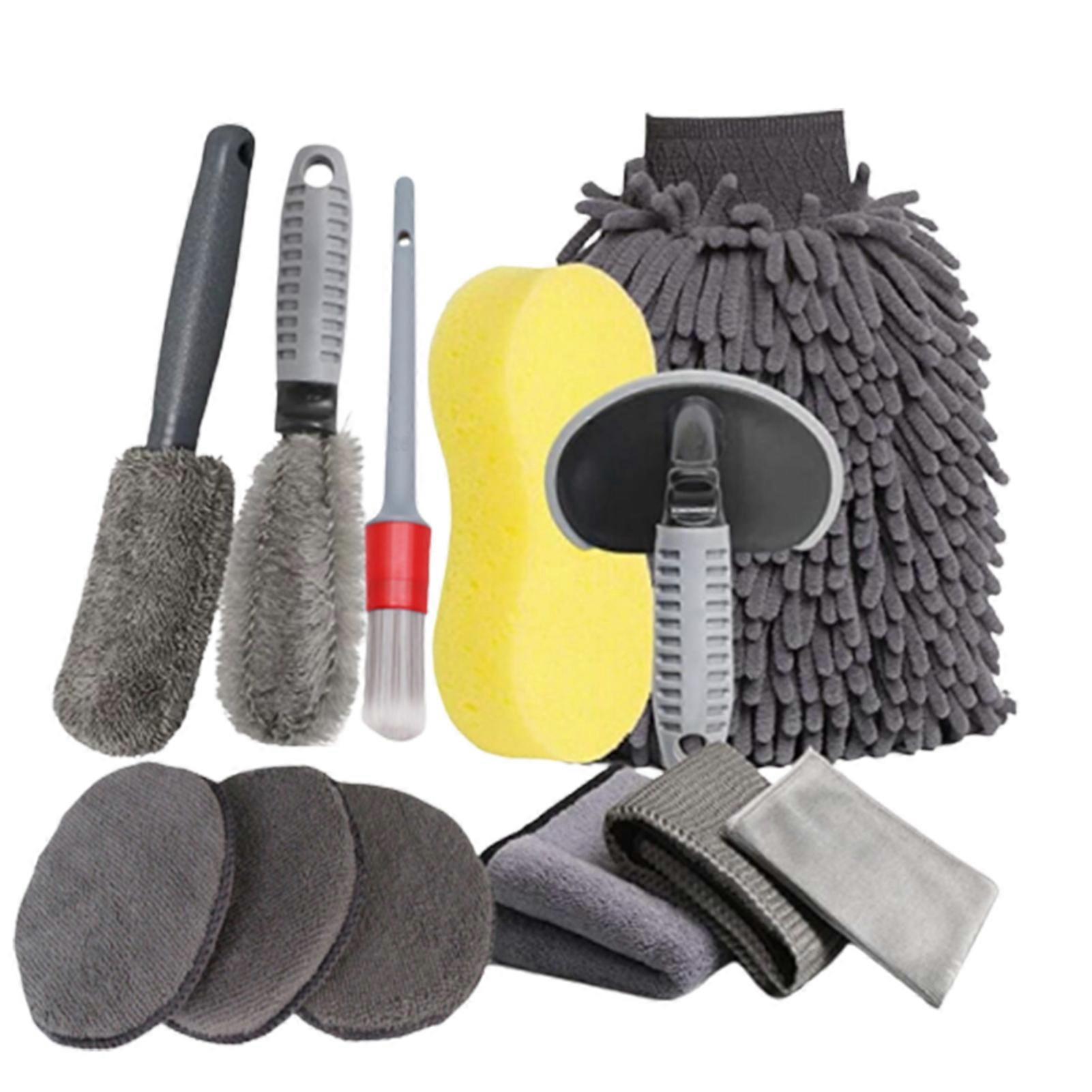 12PCS Detailing Car Brushes Set Professional Cleaning Tool Cleaning Set for Wheels Sashboards Engines