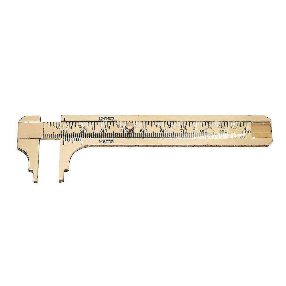 Handy Brass Vernier Caliper - Double Scale Measuring Tool - Mini Brass Pocket Ruler(dual Scale 100mm)