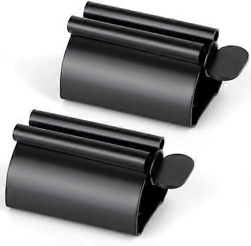 2PCS Toothpaste Squeezers, Black Toothpaste Tube Squeezer Metal Toothpaste Dispenser Stainless Steel Toothpaste Squeezer Tube Roller Toothpaste Holder