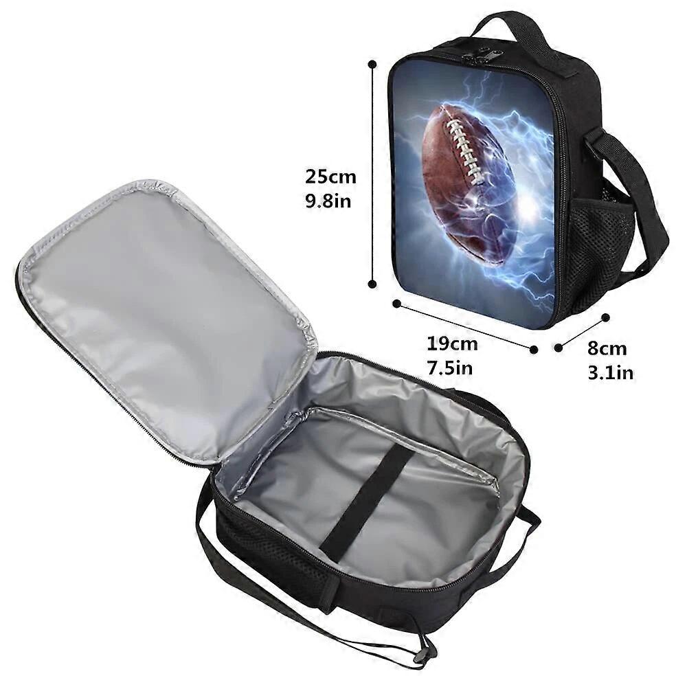 Boys’ 3-Piece Backpack Set – School Bag, Shoulder Bag & Pencil Case, Football Print, 40x30x15cm - View #3