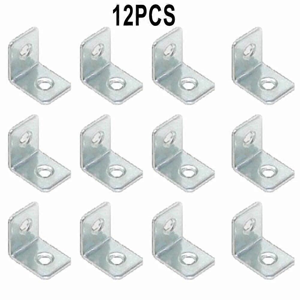 12PCS Small L-Shaped Right Angle Corner Drawer Shelf Wall Bracket Fastener Iron Corner Stand Supporting Furniture Hardware