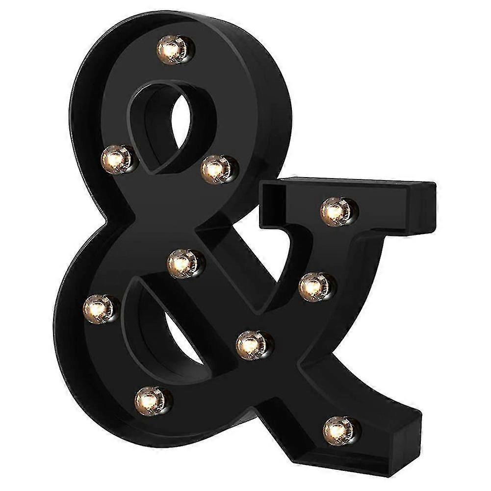 Newly Design Led Letters Lights 26 Alphabet Black Decorative Marquee Lamps For Wedding Party