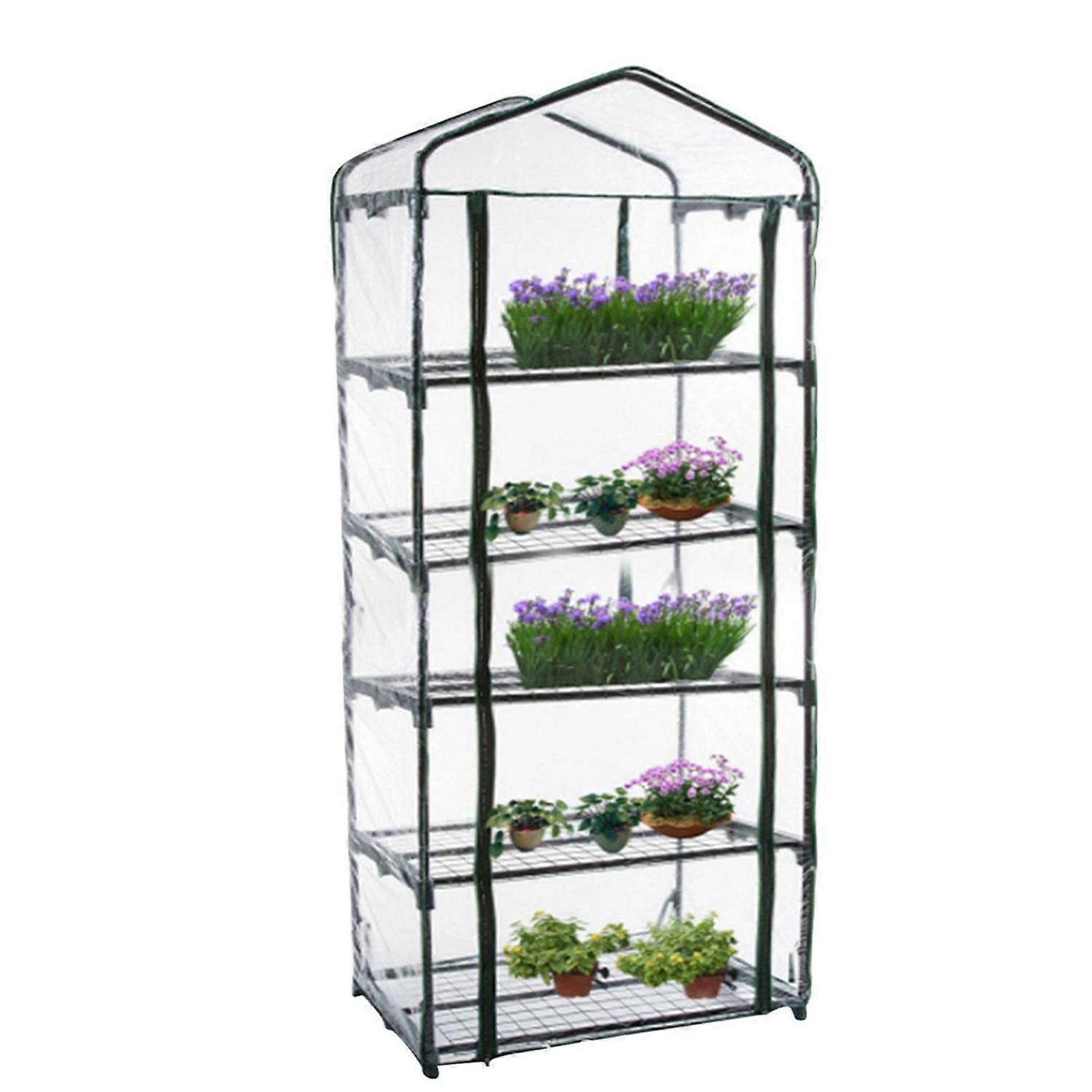 Växthusskydd Transparent Enkel montering PVC Rulle Dragkedja Design Växthus Växtskydd för Trädgård KAESI