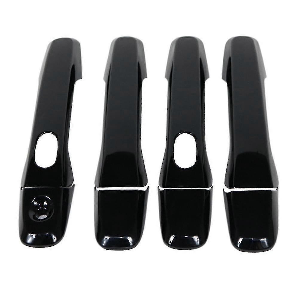 Glossy Black Outer Side Door Handle Cover Trim With Smart Hole