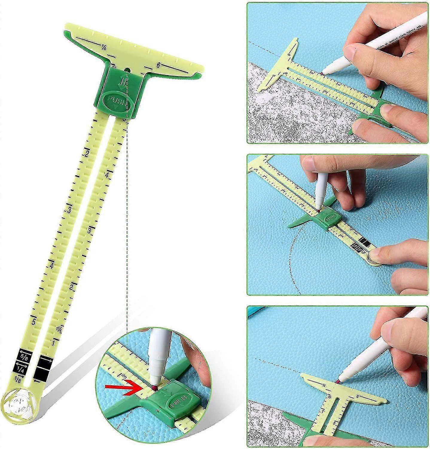 Sewing Gauge Sewing Measuring Tool, Sliding Gauge Measuring Sewing Ruler Tool Fabric Quilting Ruler For Knitting Crafting Sewing Beginner Suppl