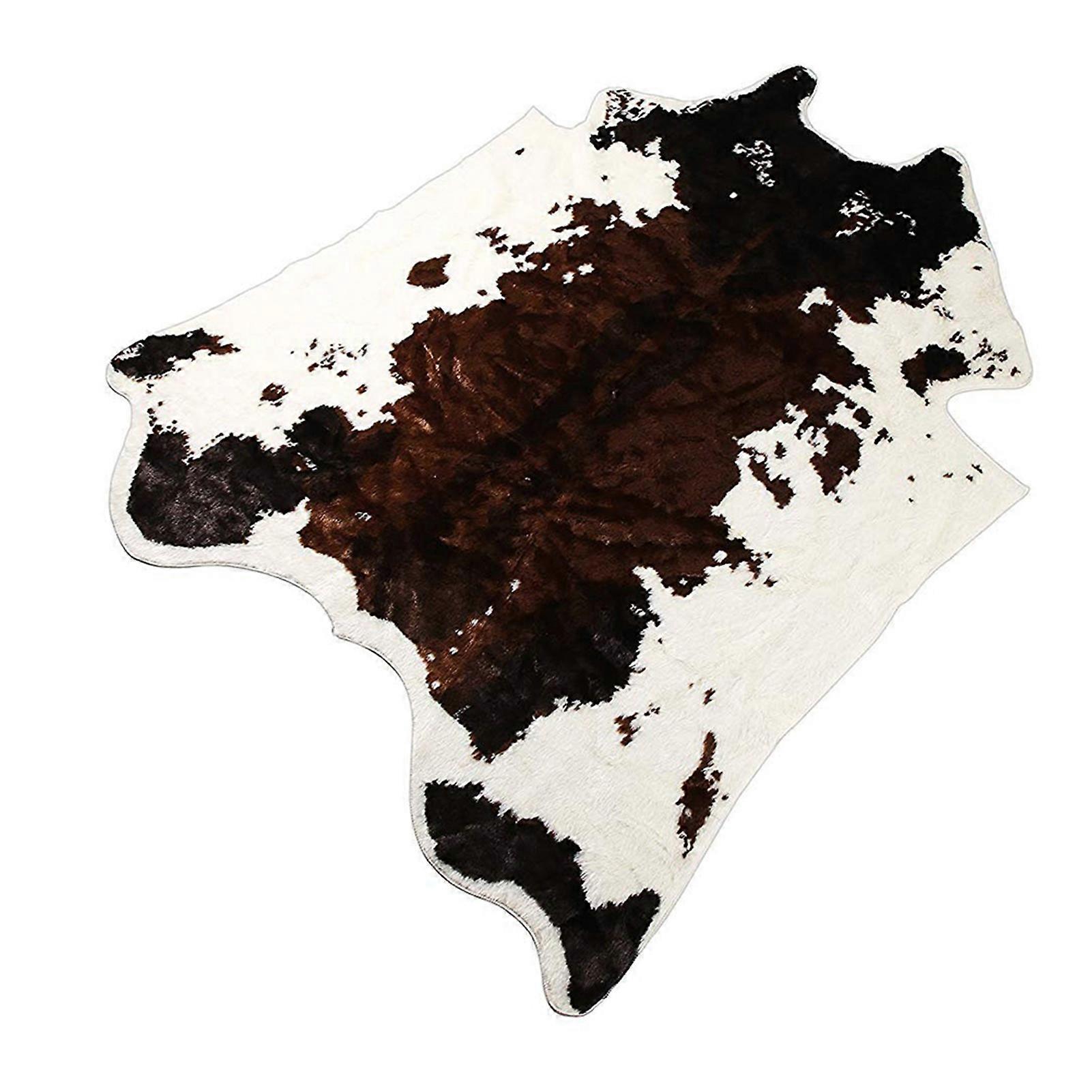 Doorway Mat Anti-Slip Cow Animal Print Acrylic Fibers Decorative Door Rug for Living Room KAESI