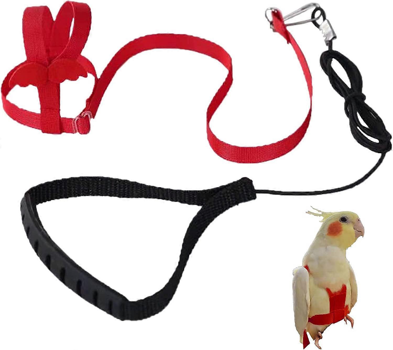 Adjustable Parrot Harness Pet Leash Anti-Bite Rope Elastic Strap(S)