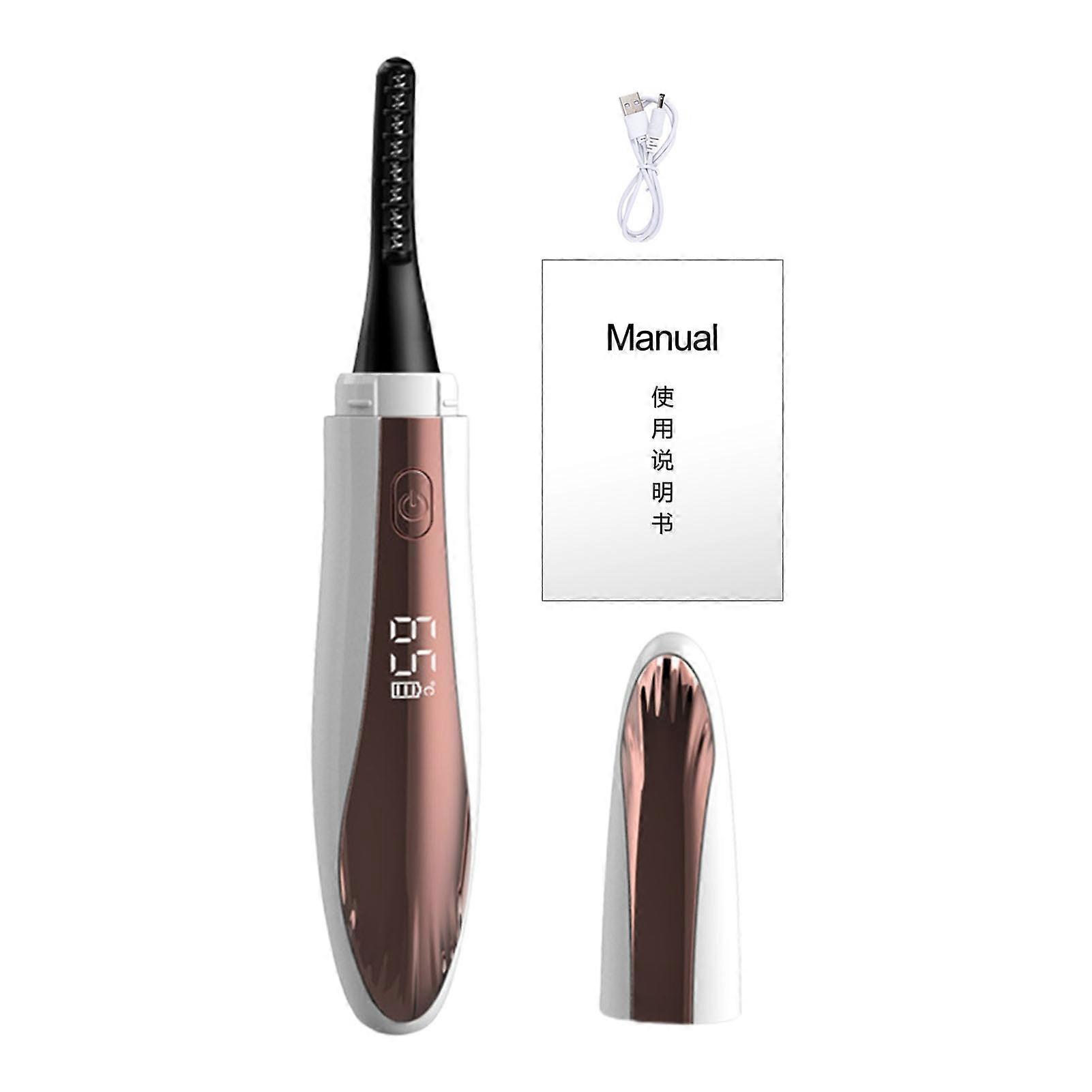 Electric Eyelash Curler 4 Temperature Settings Quick Pre-Heat Long-lasting Curl LED Display Anti-Scalding Rechargeable Heated Eyelash Curling Tool Wom