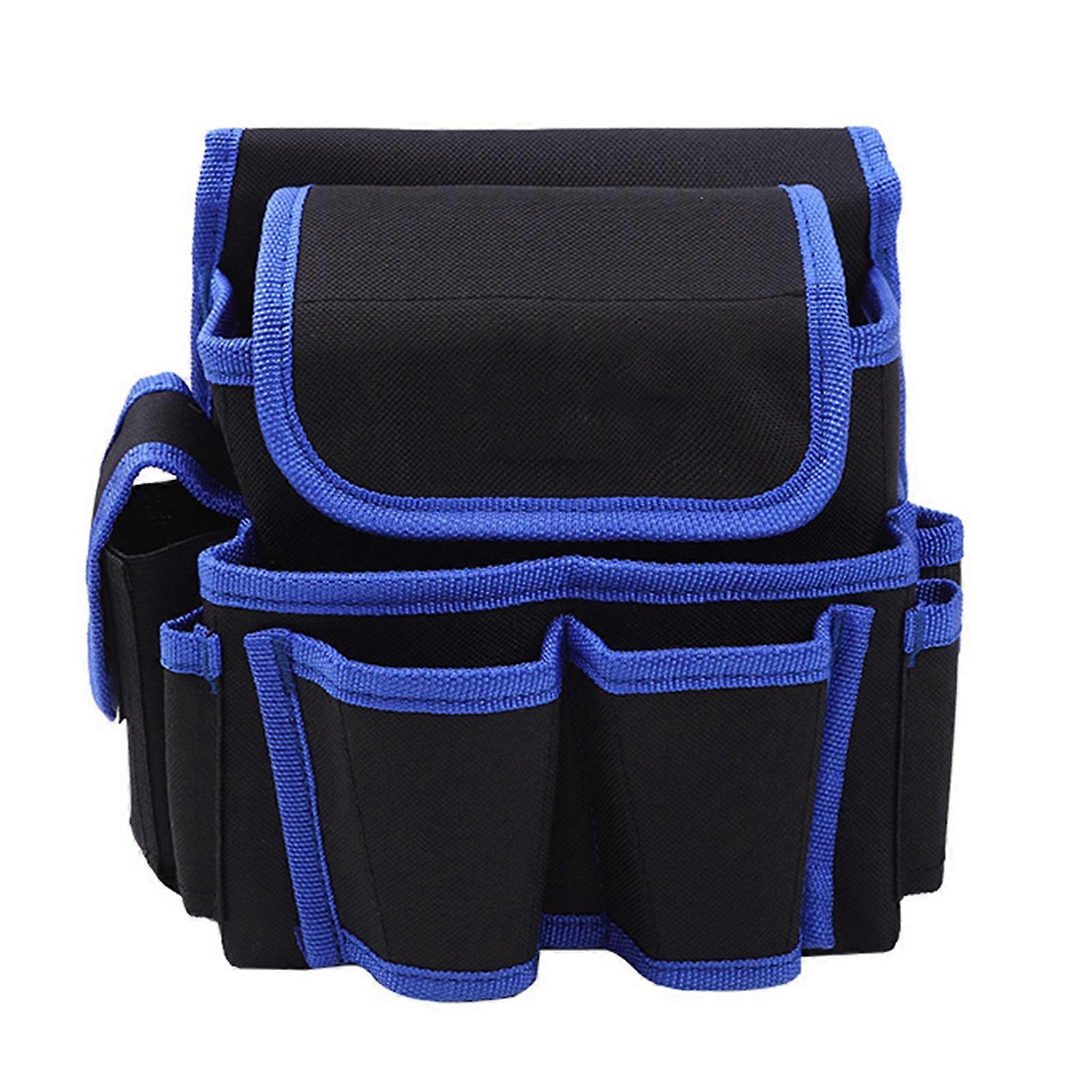 תיק כלים רב תכליתי נייד קטן אוקספורד בד תיקון תיק תיק חשמלאי מארגני כלים עם חגורה כחולה L101 23x13x22 ס"מ